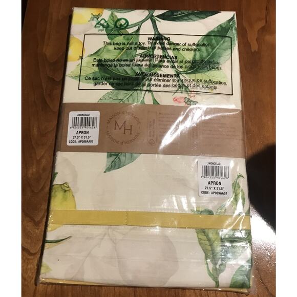 New In Package Maison d'Hermine “Limoncello” Apron 100% Cotton. Lemon Citrus - Picture 7 of 7